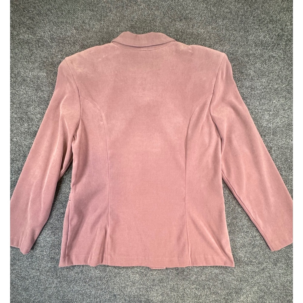 Vintage Leede Bede Mauve Suede Jacket Womens Size 16 Button Front 90s - Picture 6 of 8